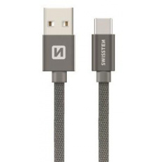 dátový kábel SWISSTEN USB/Lightning 20 cm sivý